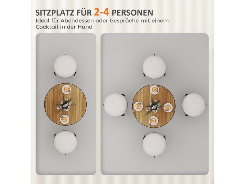 Table de salle à manger ronde compacte pour 2 à 4 personnes en bois ø70×76 cm chêne  - Conforama C