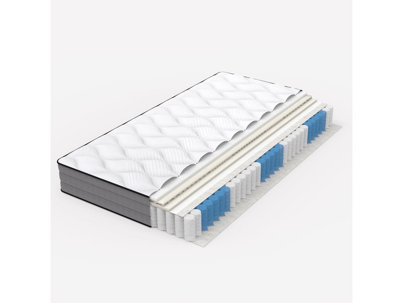  Matelas double 180 × 200 cm à ressorts ensachés 7 zones, mousse mémoire, soutien ferme h3, chambre, épaisseur 20 cm  - Conforama A