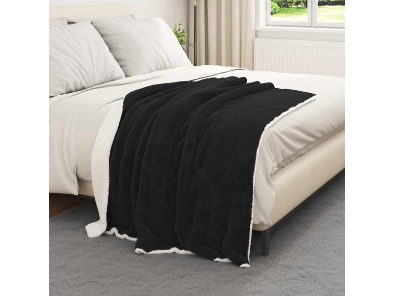  Plaid canapé noir 130x150 cm 1 kg polaire  - Conforama C