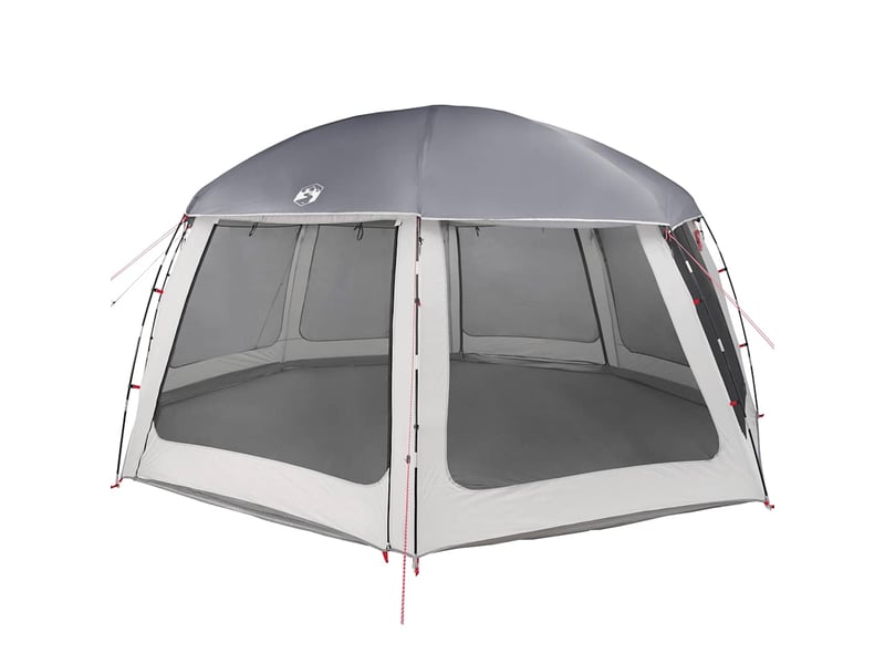  Tente piscine toit amovible parois maille gris 612x612 cm  - Conforama C