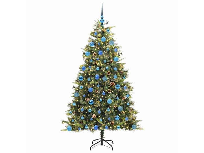 Sapin de noël - arbre de noël artificiel avec branches pliables et cônes 180 cm - Conforama C