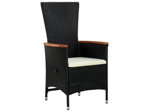 Lot de 2 chaises d'extérieur avec coussins résine tressée noir shl8456