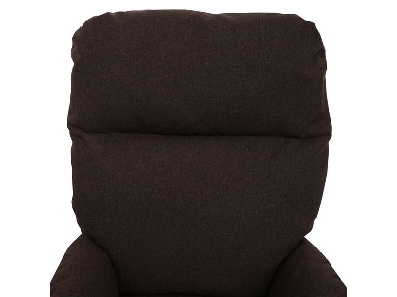  Fauteuil relax + pouf hwc-l12, fauteuil tv fauteuil à bascule fonction bascule, pivotant, métal tissutextile - marron  - Conforama E