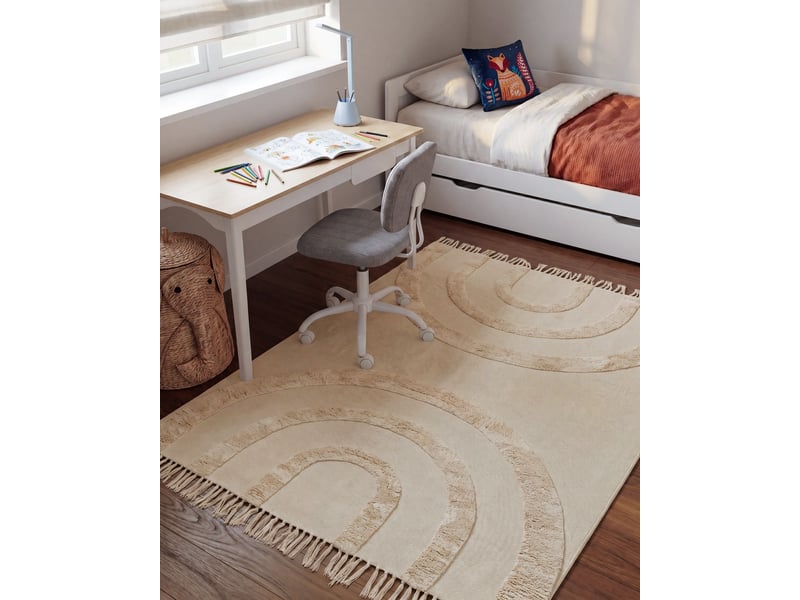 Tapis enfant nako beige 140 x 200 cm coton - Conforama B