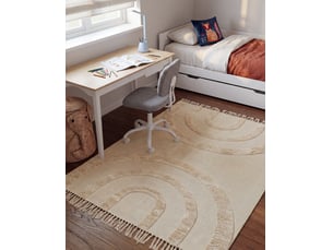 Tapis enfant nako beige 140 x 200 cm coton