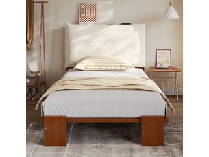 Lit simple 90x200 cm SOGEU   coloris marron