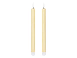 Lot de 2 bougies led bâton métal doré