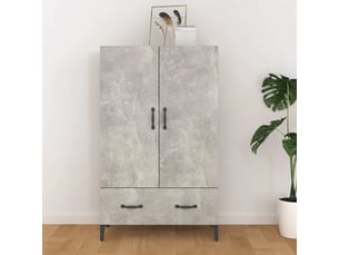 Buffet haut - bahut - meuble de rangement gris béton 70x31x115 cm bois d'ingénierie