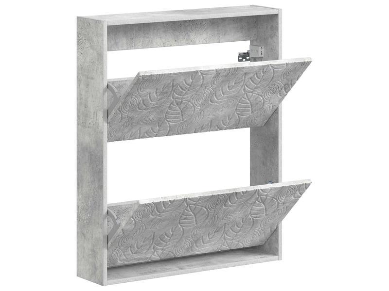  Meuble à chaussures mural, armoire à chaussures delft 71x17x86 cm gris béton  - Conforama C