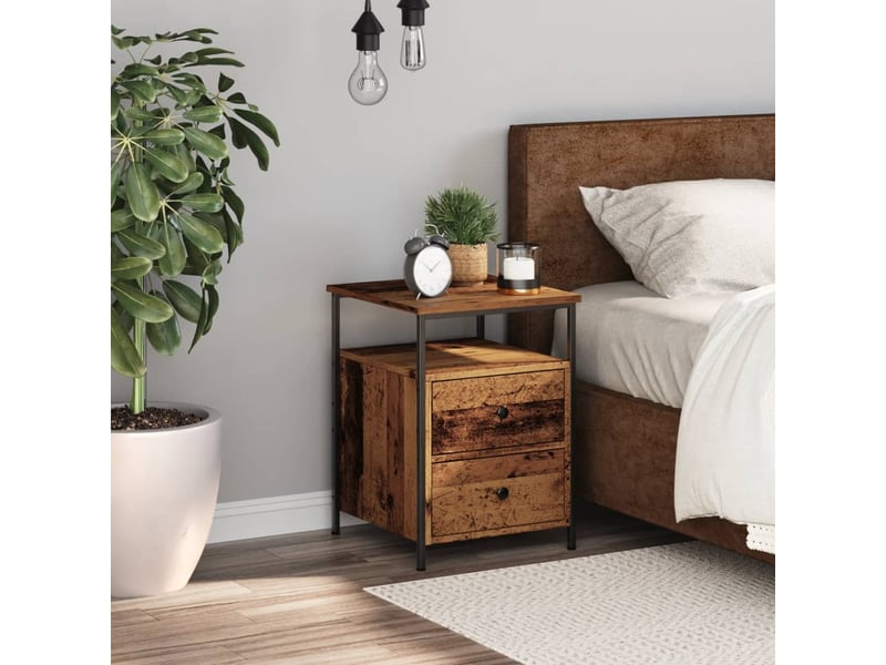  Table de chevet - cabinet de chevet - table de nuit vieux bois 34x35,5x50 cm bois d’ingénierie  - Conforama B