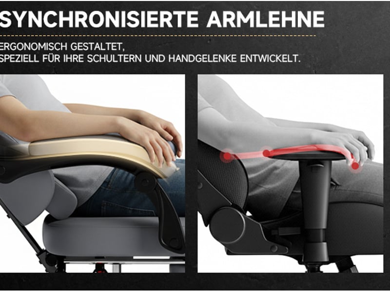 Chaise gaming en cuir pvc gris, massage avec support pied, ergonomique et ajustable jusqu'à 150 kg - Conforama D
