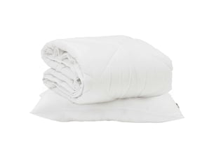Duvet d'été simple avec oreiller 2 pièces - couette blanc microfibre
