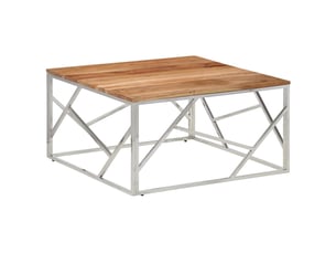 Table basse rectangulaire coloris argenté  
