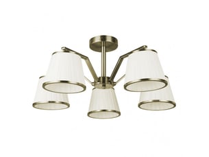 Fabrilamp trebol, lampe classique, 5xe14, cuir et beige, 24 x 59 x 59 cm