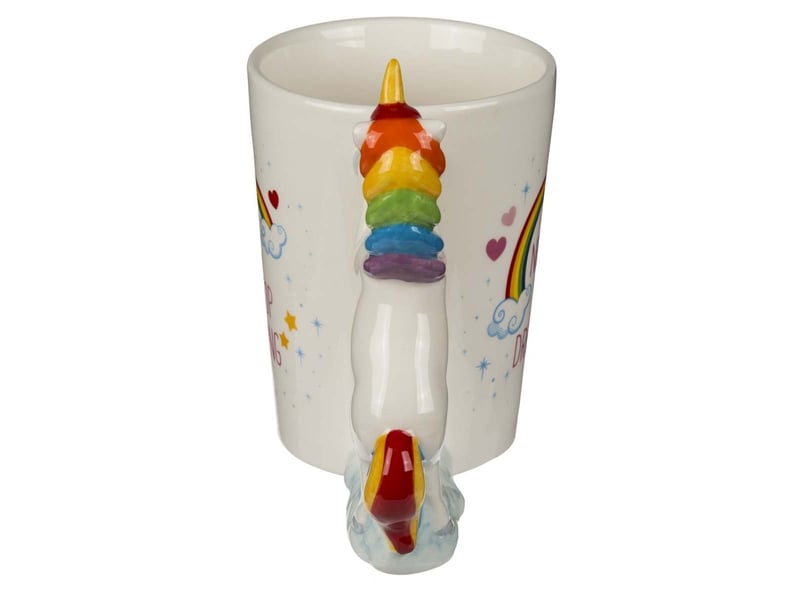  Out of the blue - mug avec poignée figurine licorne, never stop dreaming, ca. 11 x 9 cm, en faïence  - Conforama D