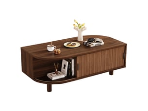 Table basse rectangulaire coloris bois foncé MAISENTIEL  - 50 cmx100 cm