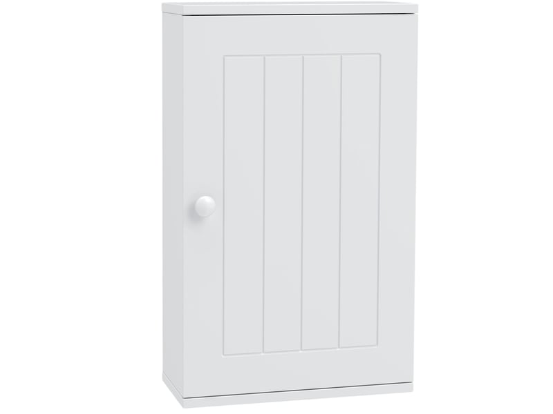  Armoire murale de salle de bain avec porte à fermeture douce et étagère réglable pour cuisinebuanderie, 30 x 14 x 50 cm, blanche  - Conforama B