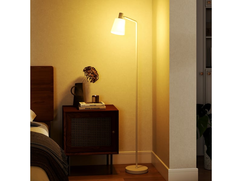  Lampadaire led à intensité variable avec 3 températures de couleur (3000k-6500k), abat-jour pivotant, ampoule e27 blanche  - Conforama C