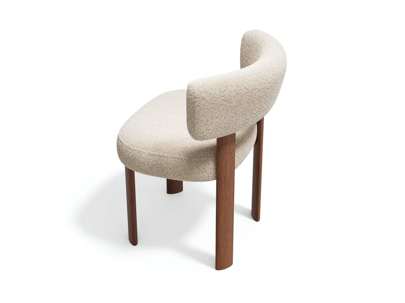  Lot de 2 chaises en tissu bouclette beige rich SC47TBB - Conforama D