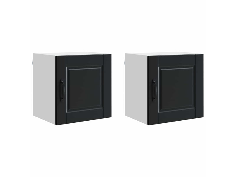  Meuble mural de cuisine | armoire de cuisine 2 pcs noir bois d'ingénierie shl5762  - Conforama A