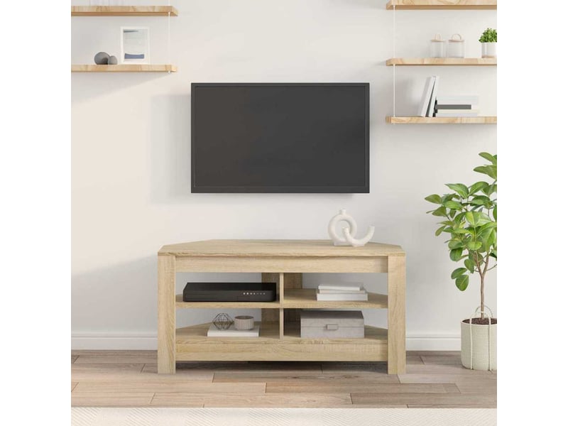  Meuble tv d'angle moderne 102x41x50 cm chêne sonoma bois d'ingénierie  - Conforama D