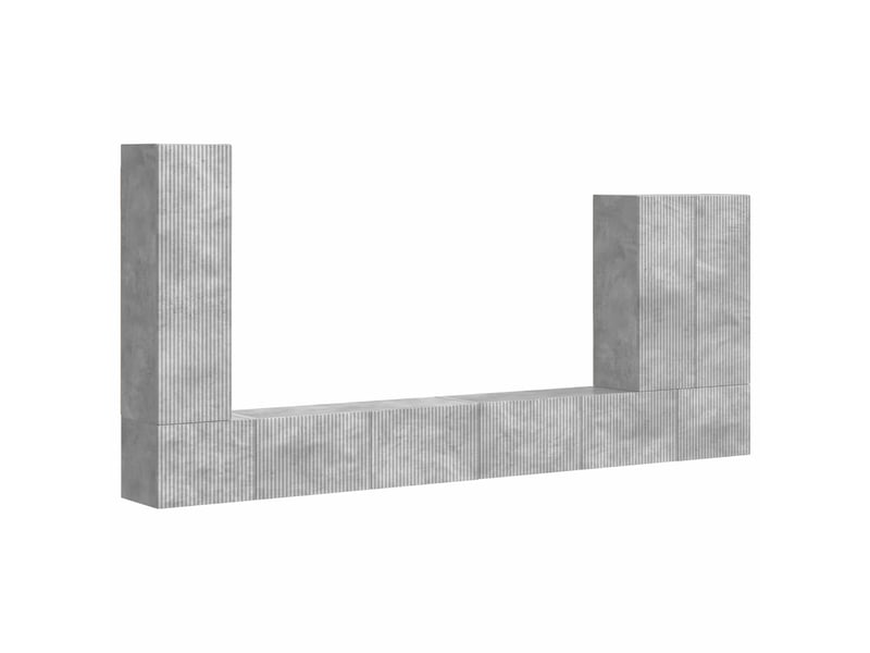  Ensemble de meuble tv - banc tv - meuble de rangement mural 6 pcs gris béton  - Conforama A