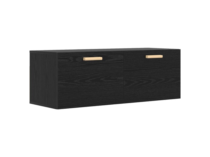  Meuble mural salon chêne noir 100 x 36,5 x 35 cm bois d'ingénierie shl89  - Conforama A