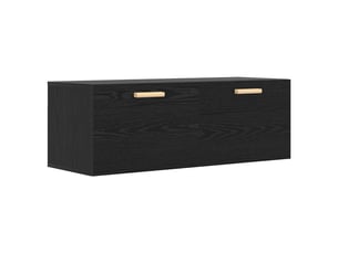 Meuble mural salon chêne noir 100 x 36,5 x 35 cm bois d'ingénierie shl89