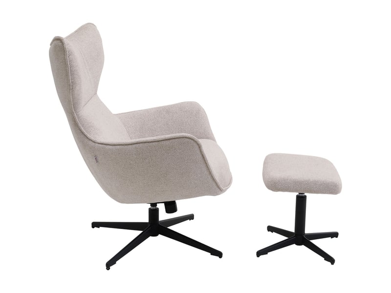  fauteuil pivotant et repose-pieds jules beige kare design  - Conforama D