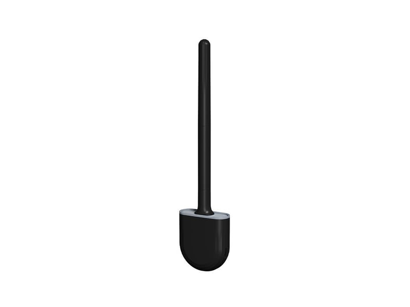  1pc noir brosse toilette silicone, brosse toilettes wc, brosse wc silicone et supports avec des poils doux et une poignée antidérapante brosse toilette  - Conforama A