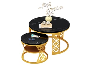 Table basse rond(e) coloris noir CRAVDOM 