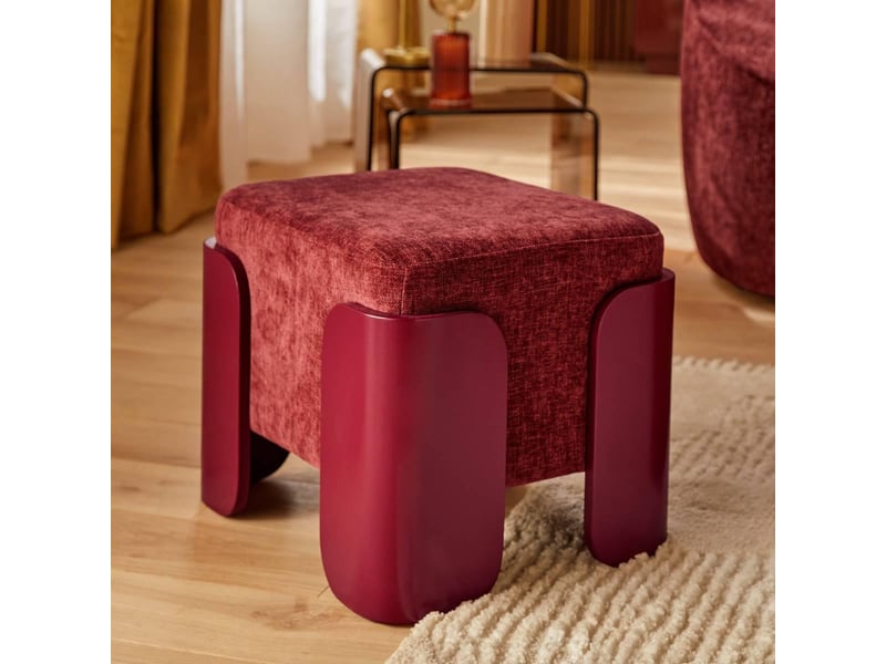Pouf mizar rectangulaire 36x38cm rouge MIZAR - Conforama E