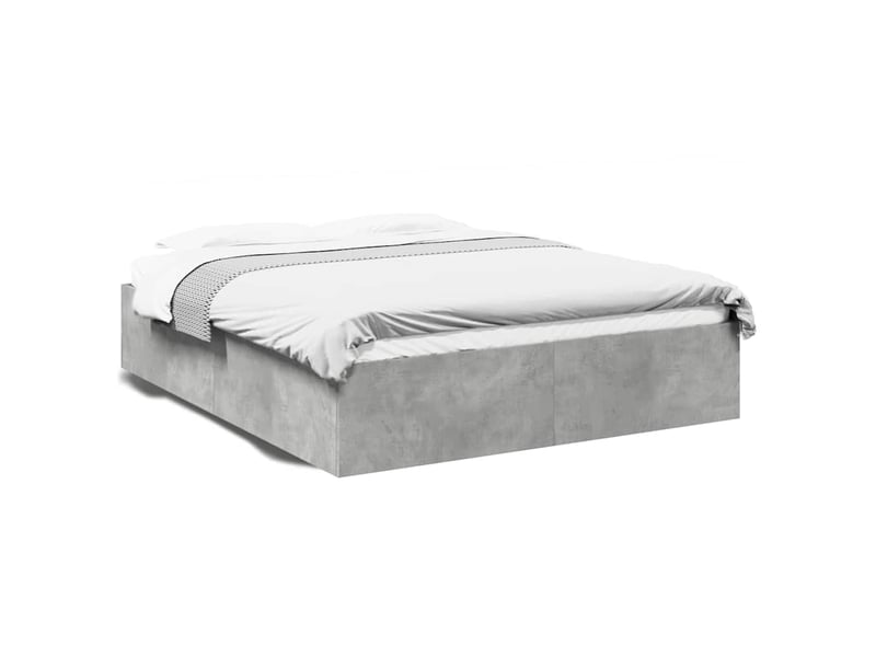  Lit double- lit adulte -  cadre de lit sans matelas gris béton 150x200 cm  - Conforama A