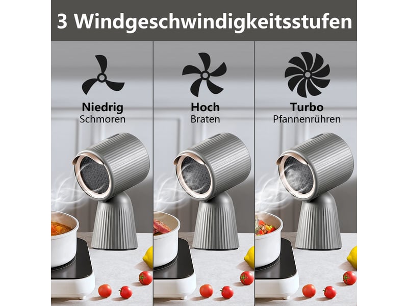  Mini hotte aspirante sans évacuation, hotte de table portable 180 m³h avec trois vitesses, filtre à charbon et éclairage led  - Conforama E