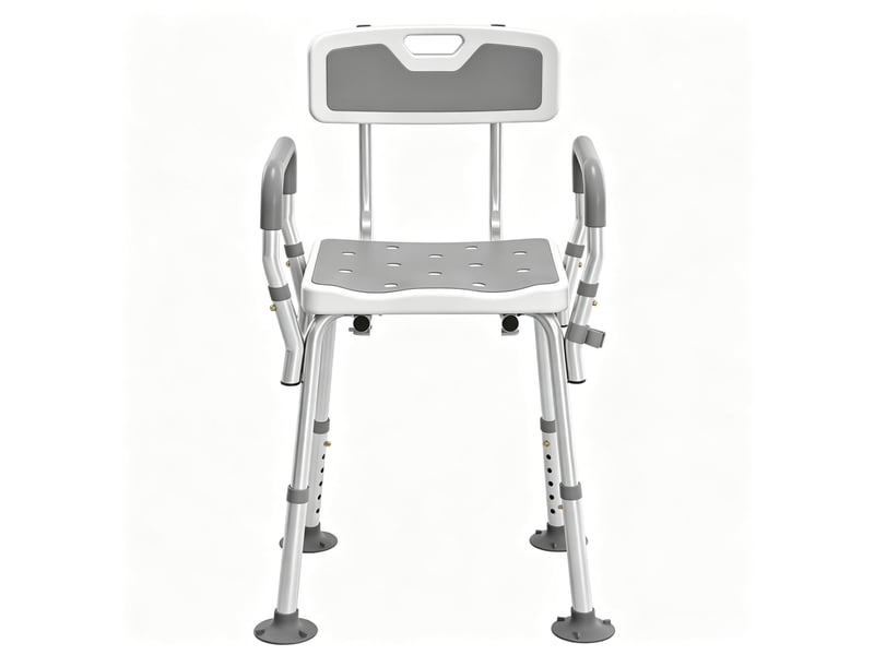  Chaise de douche ergonomique en acier, hauteur réglable, pieds antidérapants pour salle de bain  - Conforama A