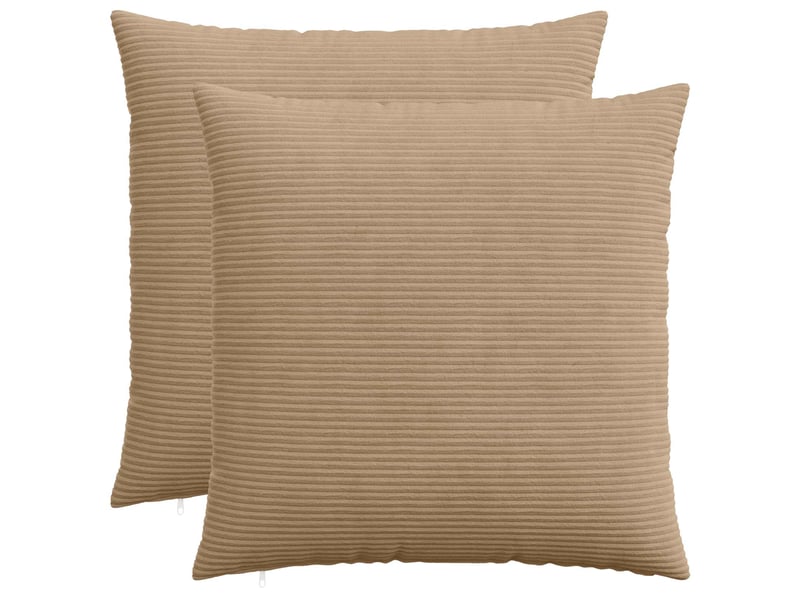  Lot de 2 housses de coussin heerlen marron 65 x 65 cm cf49459  - Conforama B