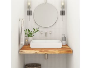 Comptoir de salle de bain, plan de travail 80x60x2,5 cm rectangulaire acacia cf65776