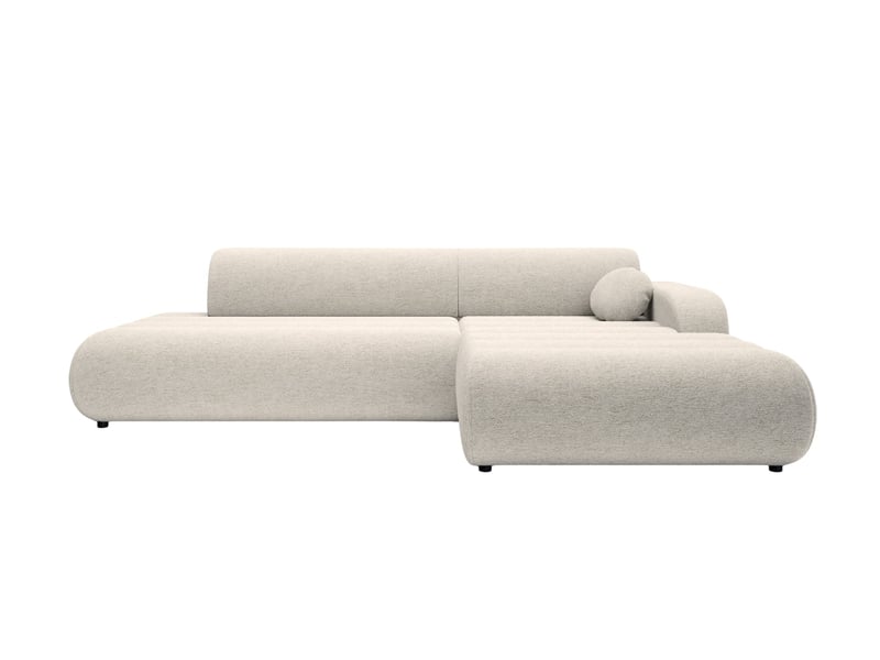  Bordilla - canapé d'angle convertible tissu chenille 4 places beige gauche  - Conforama A