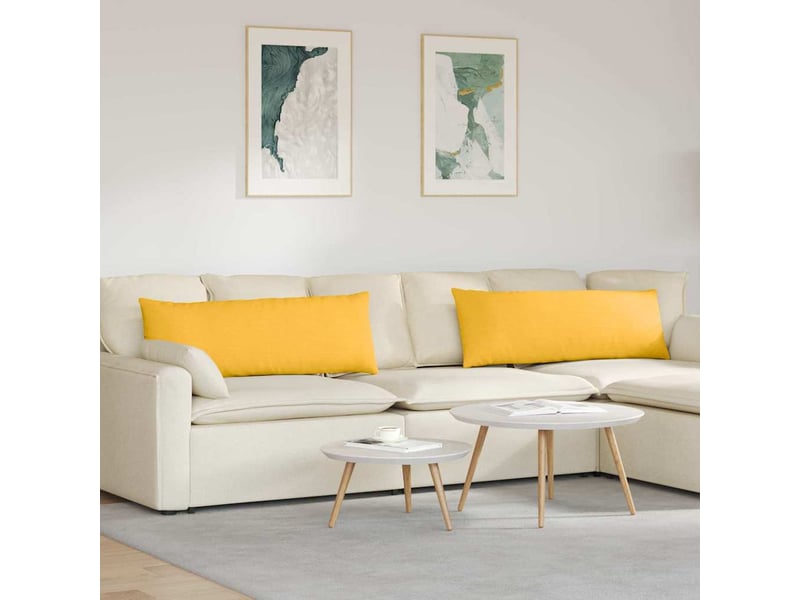 Lot de 2 coussins de canapé, coussins décoratifs jaune clair 120 x 40 cm cf59111 - Conforama B