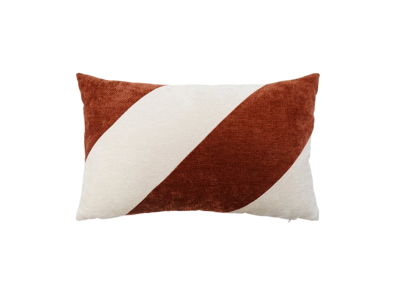  Coussin rectangulaire en velours chenille à motif graphique 30x50 cm  - Conforama A