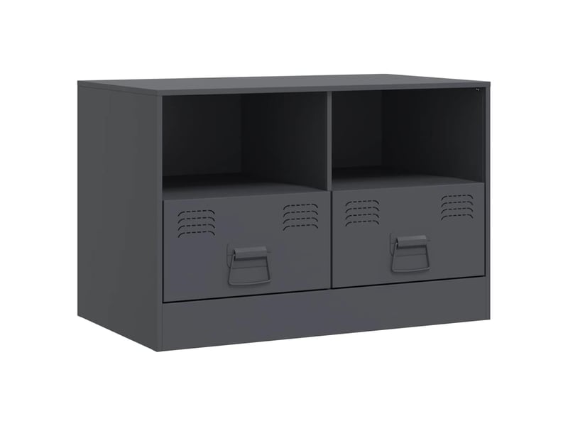  Meuble tv - banc tv - meuble de rangement anthracite 67x39x44 cm acier  - Conforama A