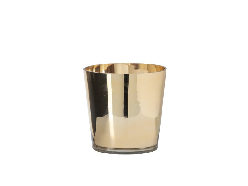  Photophore design en verre ember 22cm doré  - Conforama B