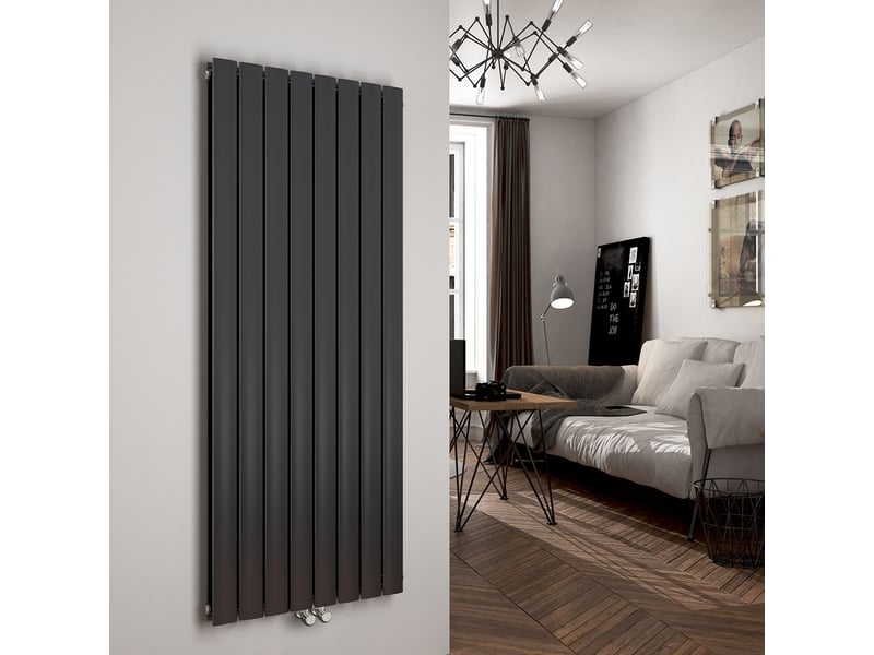 Emke radiateur eau chaude en acier tube plat radiateur mural anthracite 160 x 61,6 cm 1933w double couche - Conforama B