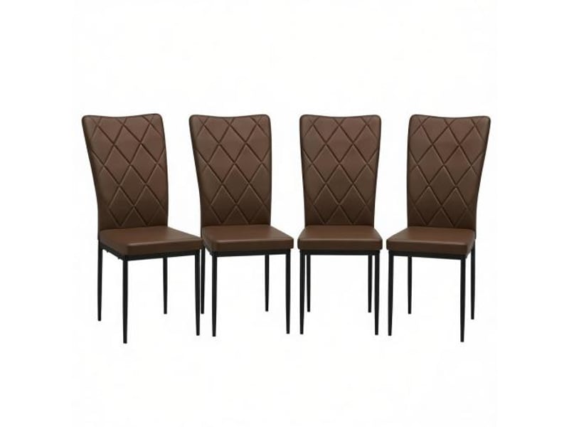  Lot de 4 chaises d'attente à dossier haut - confort bureau et cuisine élégante  - Conforama A