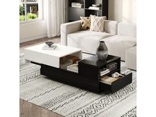 Table basse  coloris bicolore <strong></strong> <strong>100x50x38cm</strong>