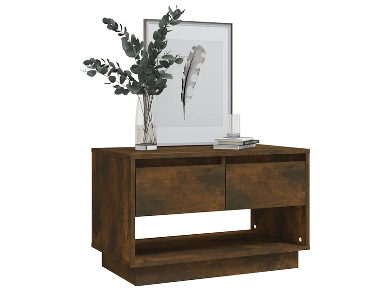  Meuble tv - banc tv - meuble de rangement chêne fumé 70x41x44 cm bois d'ingénierie  - Conforama D