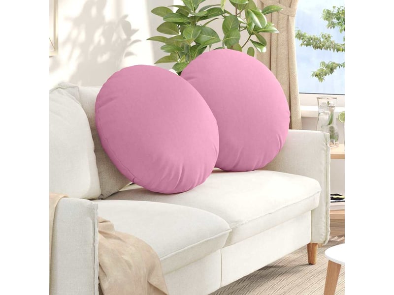 Lot de 2 coussins de siège, coussins décoratifs tissu rose ø60 x 21 cm cf59856 - Conforama B