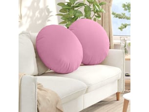 Lot de 2 coussins de siège, coussins décoratifs tissu rose ø60 x 21 cm cf59856