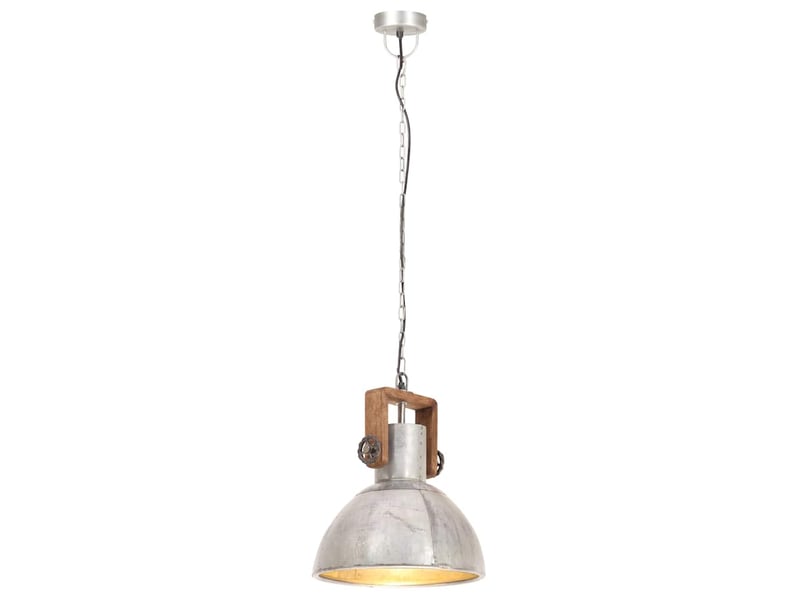  Lampe suspendue, suspension luminaire industrielle 25 w argenté rond 30 cm e27  - Conforama C