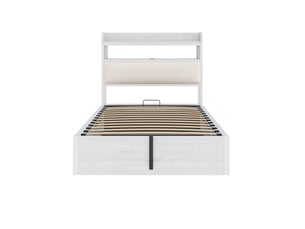 Lit coffre 90x200 cm MAISONORA coloris blanc